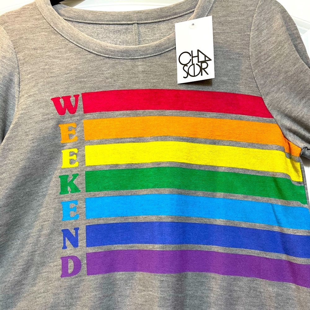 Chaser brand rainbow graphic sweatshirt size Small - Picture 2 of 4